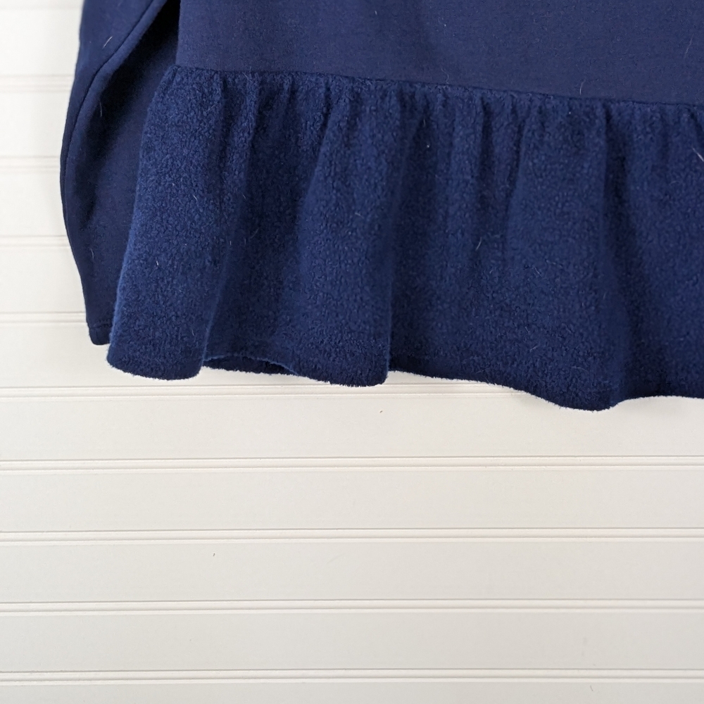 NWT Crown & Ivy Navy Blue Peplum PS Long Sleeve Sweatshirt Turtleneck - Picture 7 of 8